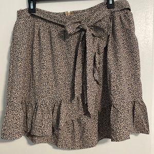 Leopard print ruffle skirt